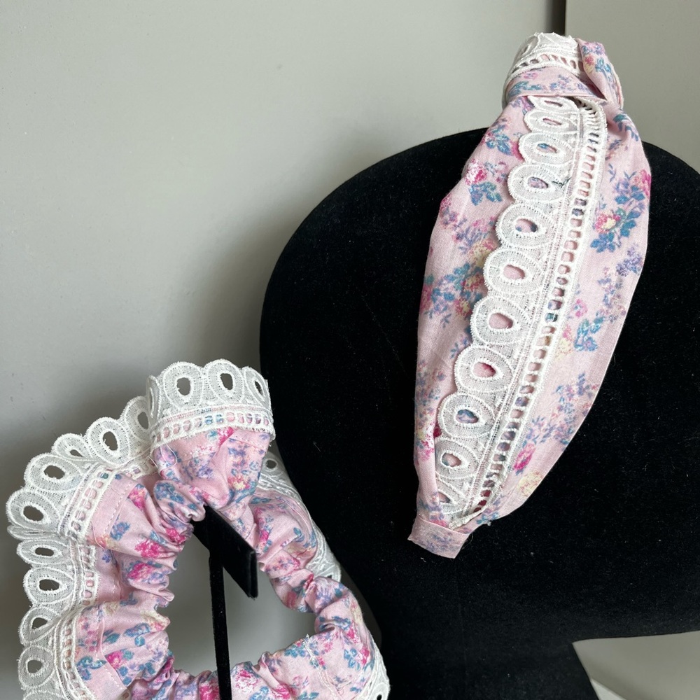Loveshack fancy Top knot headband&scrunchie